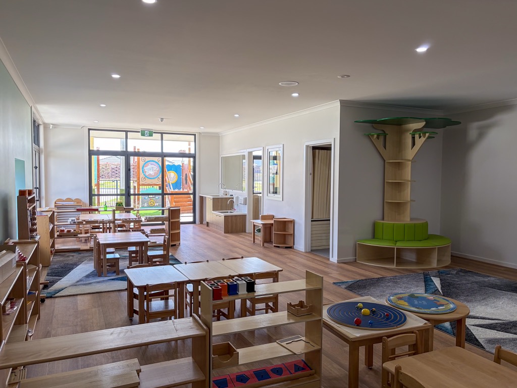 An open-plan kindergarten room at Billy-beet with clear sightlines