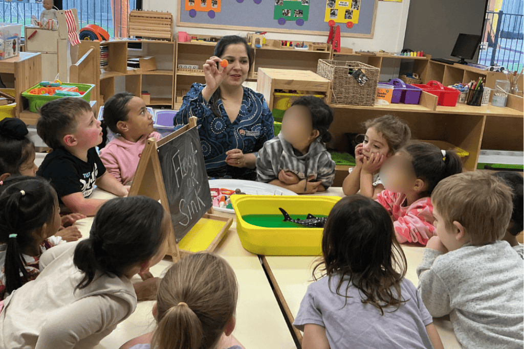 1024x683px-melton-pre-kinder-program-website updated Children participating in an intentional teaching group learning experience at Billy-Beet Childcare Melton