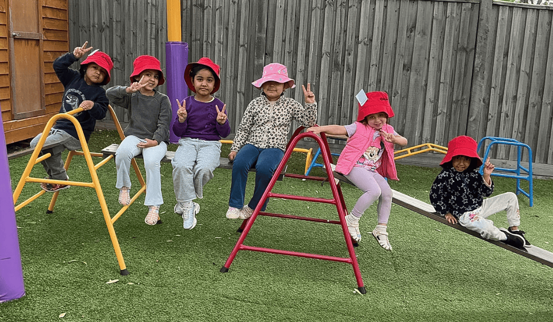 kinder kids on the playground outdoors