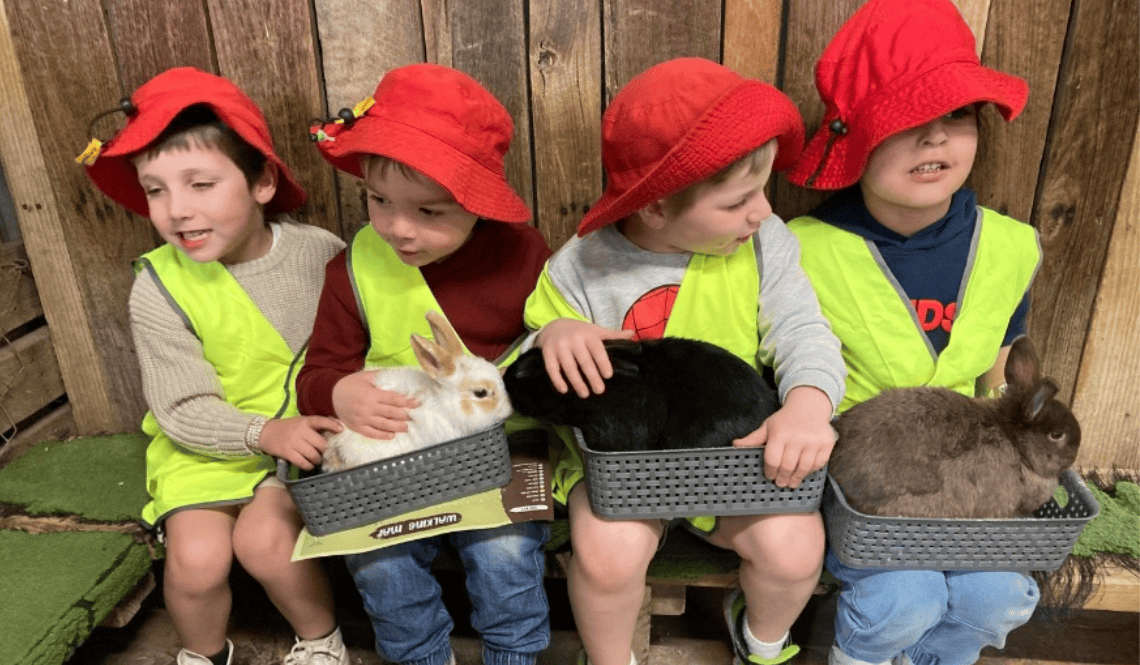 melton kinder kids on excursion to petting zoo