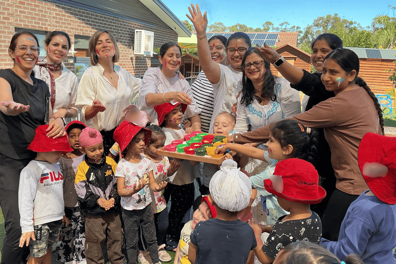 billy-beet childcare and kindergarten celebrating holi in melton centre