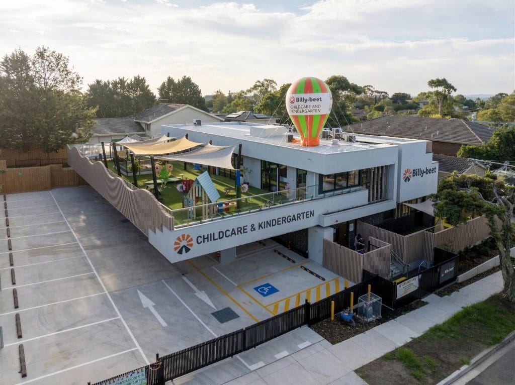 Aerial view of the purpose-built Billy-beet Montessori centre in Templestowe Lower