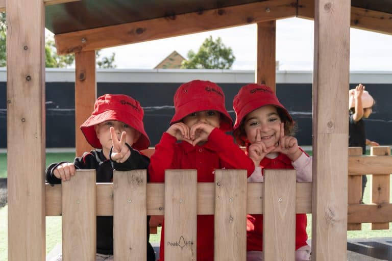 Children playing in the outdoor learning space
